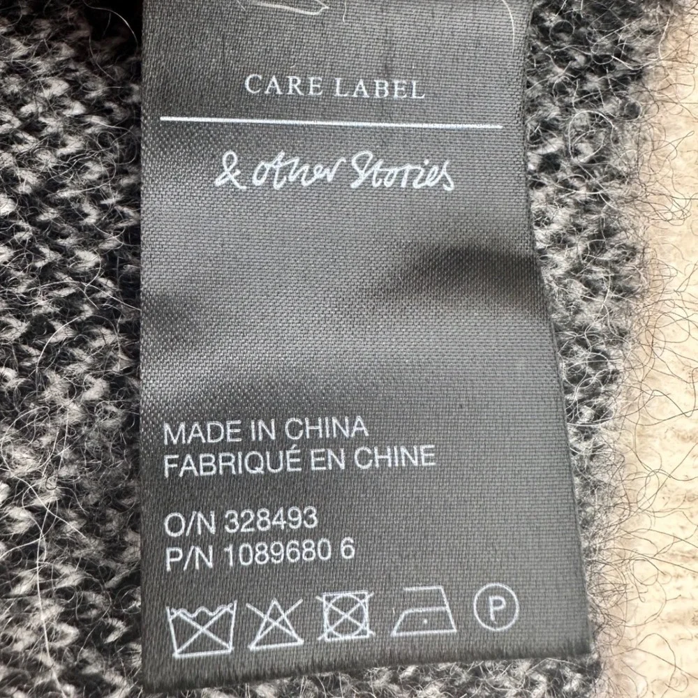 Paris‎ Atelier & Other Stories Houndstooth Alpaca Blend Half Zip Sweater small